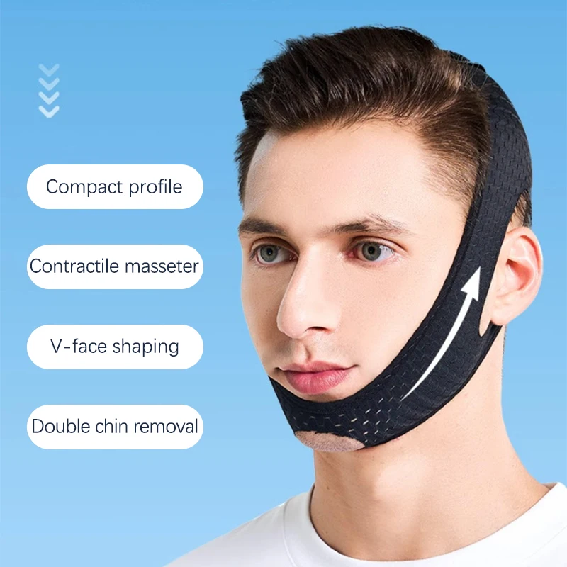 Faixa Modeladora Facial V Hot para Homens: Massageador Antirrugas e Redutor de Papada para Cuidados de Beleza e Saúde