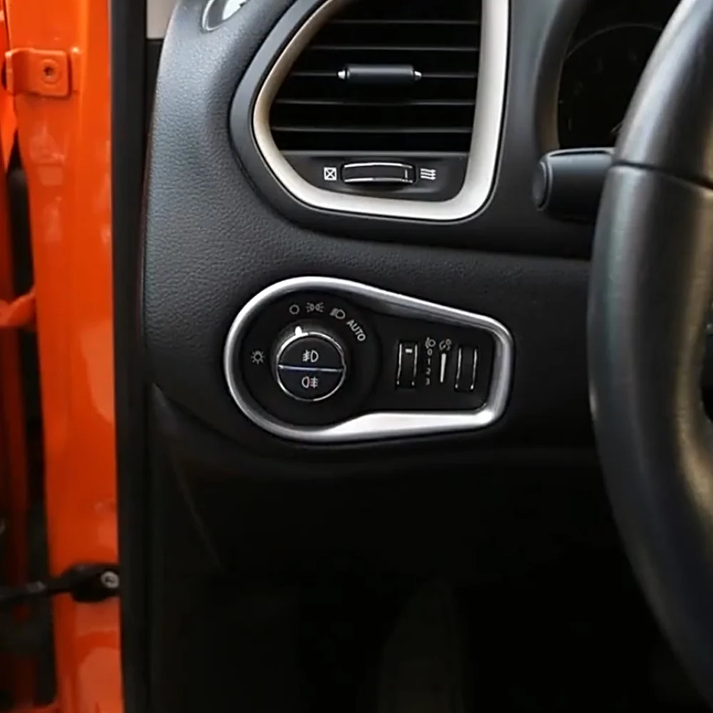 Car Head Light Lamp Switch Panel Cover Decoration Sticker Trim for Jeep Renegade 2014 - 2021 Interior Accessories