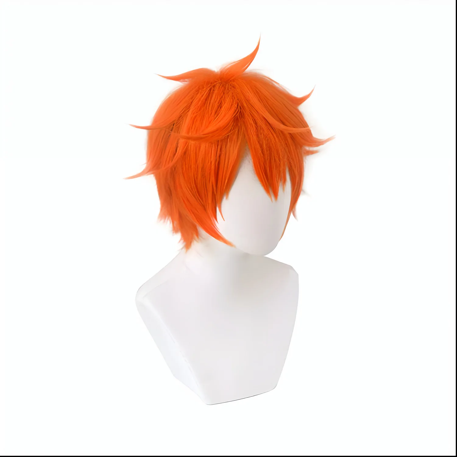 Short Orange Synthetic Wig Anime Cosplay Spiky Style Hair Heat Resistant Costume Party Wigs for Men Women