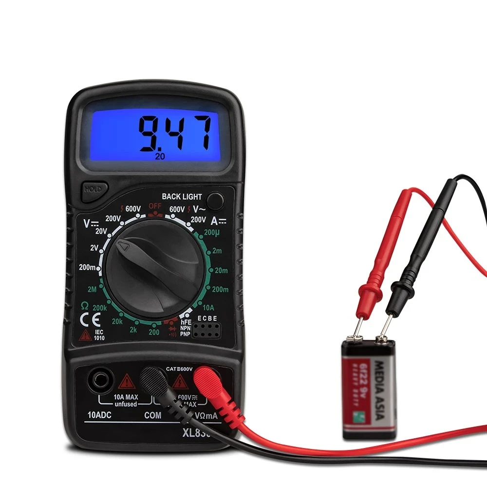 QHTITEC-XL830L Multímetro Digital, Testadores De Transistor Elétrico Automotivo, Medidor De Pico E Capacitância, Esr