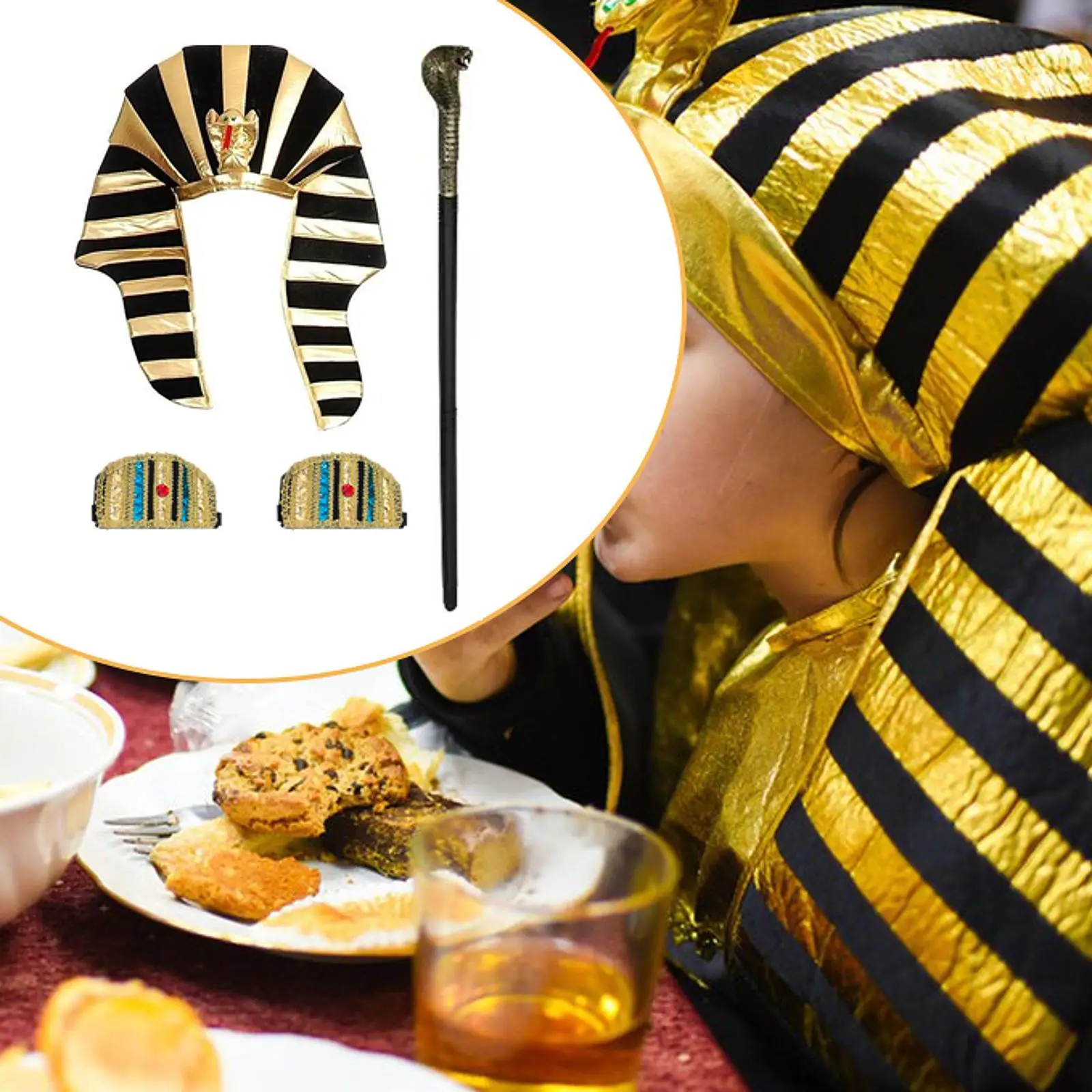 

Египетский фараон, шляпа, реквизит, сувениры для вечеринки, костюм скипетра, аксессуары для фестивалей на тему фильмов, сценическое представление, маскарад, событие