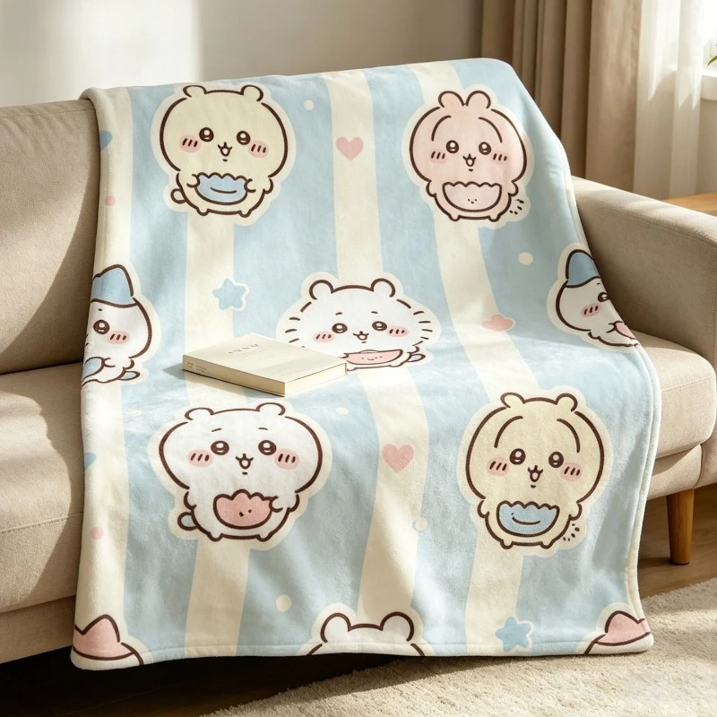 Cartoon Kawaii Nap Blanket Air Conditioning Blanket Soft Adorable Fabric Skin Friendly Comfortable Lightweight Fever  Chiika