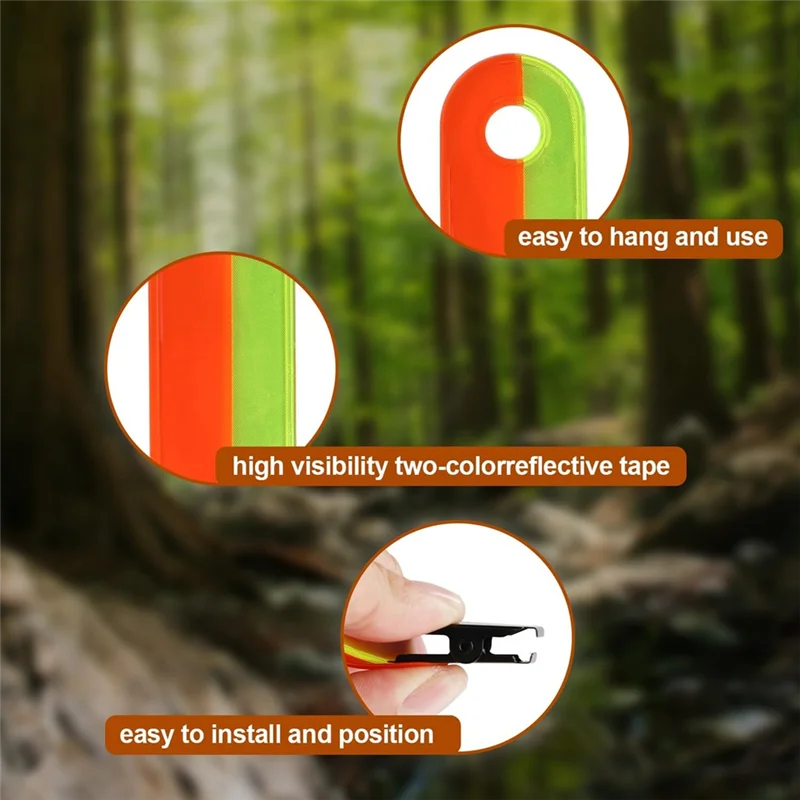 Y49A-36 Stück reflektierende Trailmarker, gut sichtbare Trailmarker mit offener Schnalle, reflektierender Trailmarker