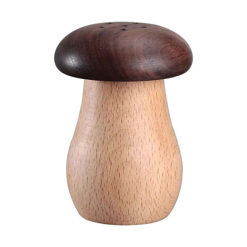 Creative Solid Wood Toothpick Holder, High-Grade Walnut Wood Cute Mushroom Toothpick Box, New Chinese Style Natural Wooden Tooth