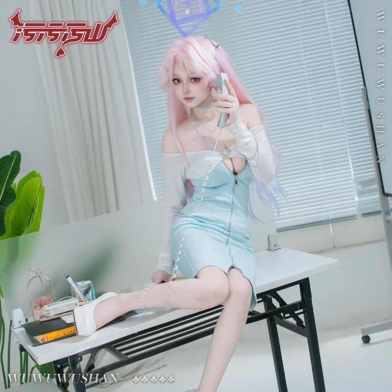

DISH Murakami Maria Cosplay Blue Dress Millennium Science School Professor Blue Archive Substitute Senseis Halloween Costumes