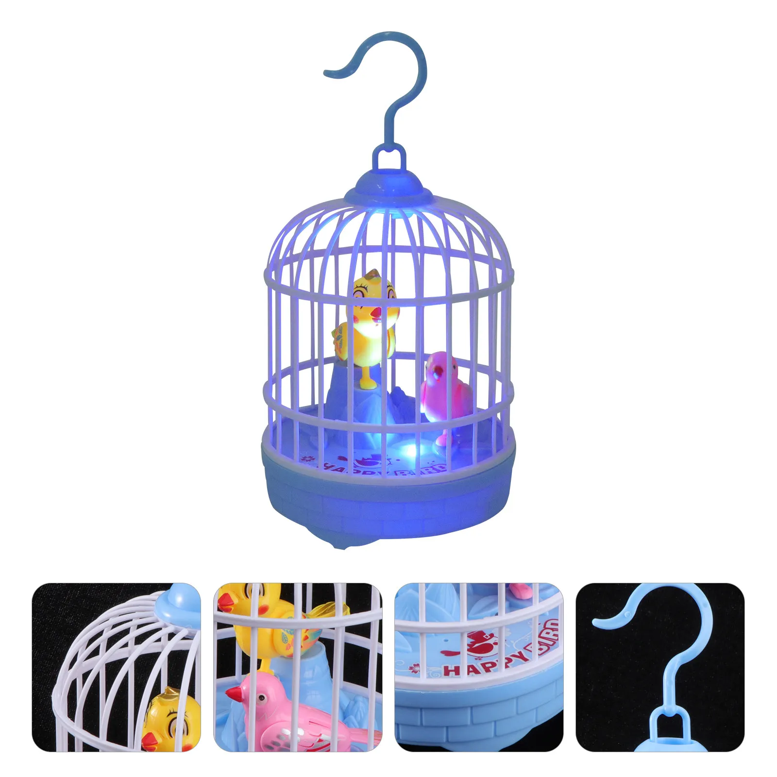 1Pcs Simulation Voice Control Bird Cage Electric Inductive Sound Activated Imitation Parrot Cage Decorative Electronic Gift