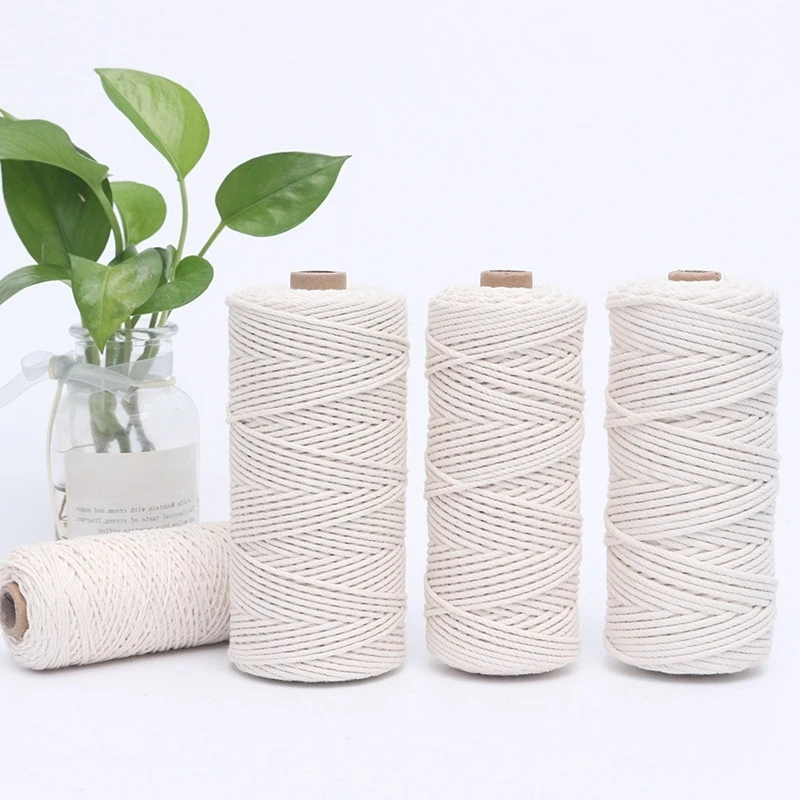 50–100 m weiße Makramee-Baumwollschnur, 1/2/3/4 mm, Häkelfäden, Seil für DIY-Handwerk, Strickschnur, Party-Dekoration, Nähzubehör