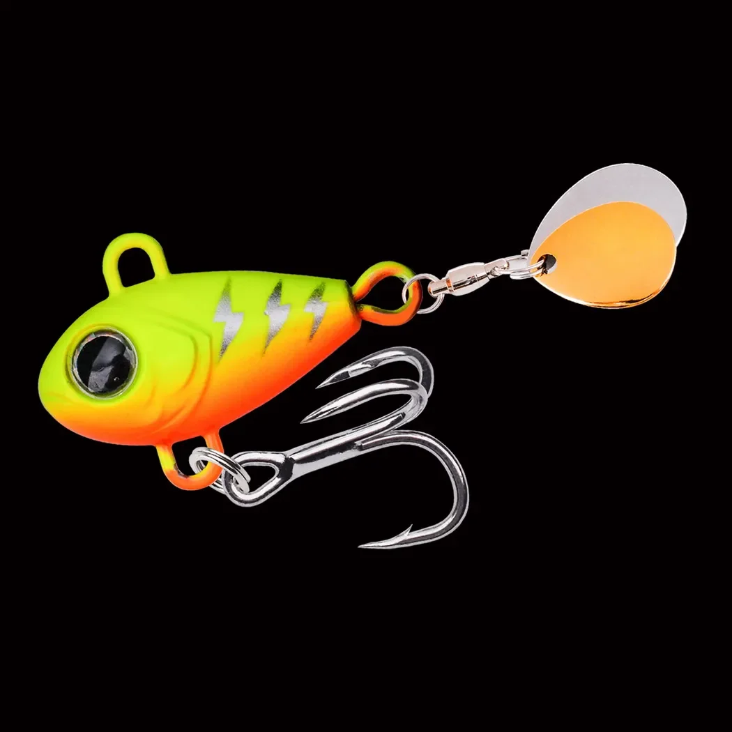1PC Sinking 6g-25g VIB Köder Löffel Spinner Angeln Köder Wobbler Metall Jig Doppel Rotierenden pailletten Schwanz Weit Casting Für Meer Bass