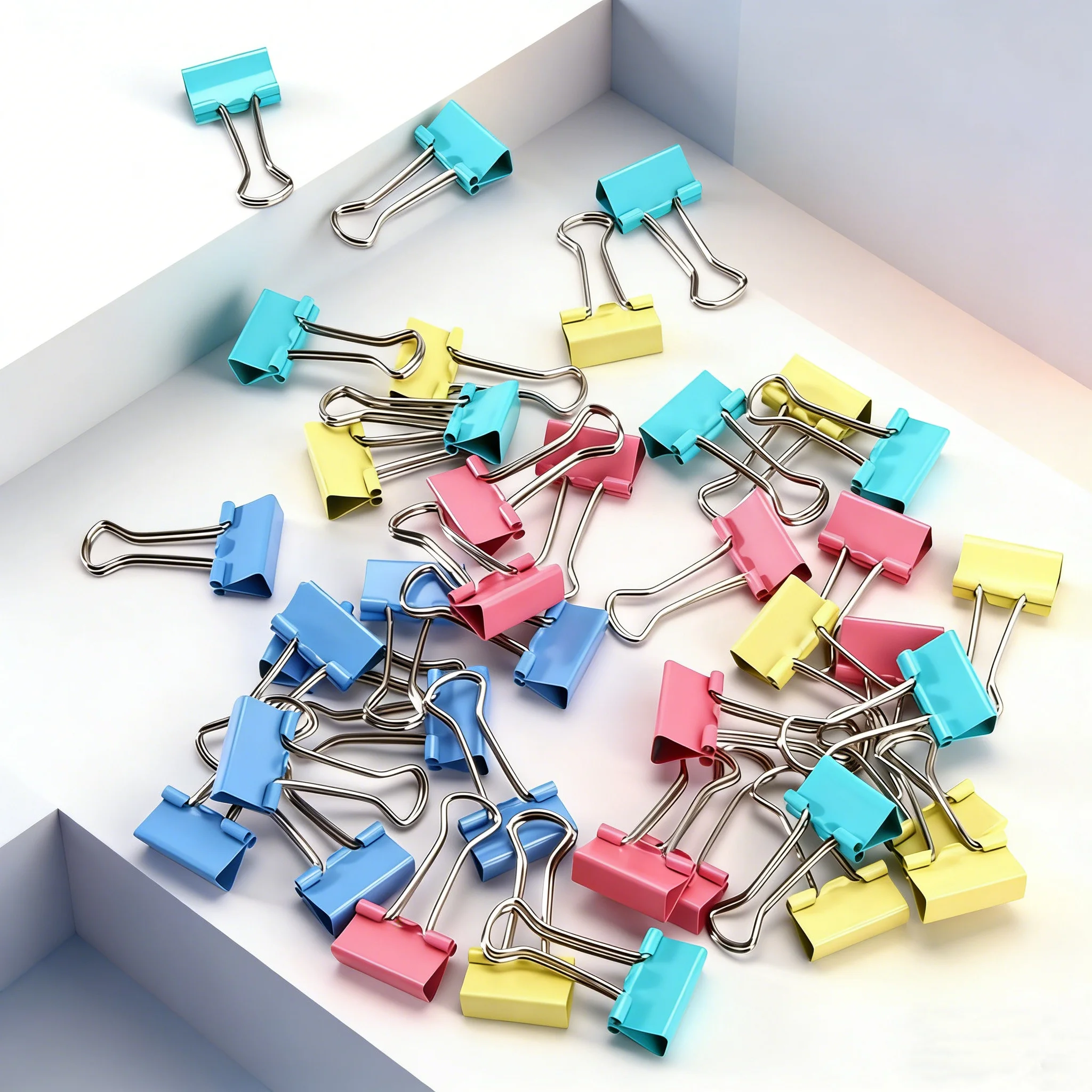 48-teiliges Büro-Briefpapier, Farbe, langer Schwanz, Metall, Edelstahl, Dokument, multifunktionale Farbe, langer Schwanz, Ticket-Clip