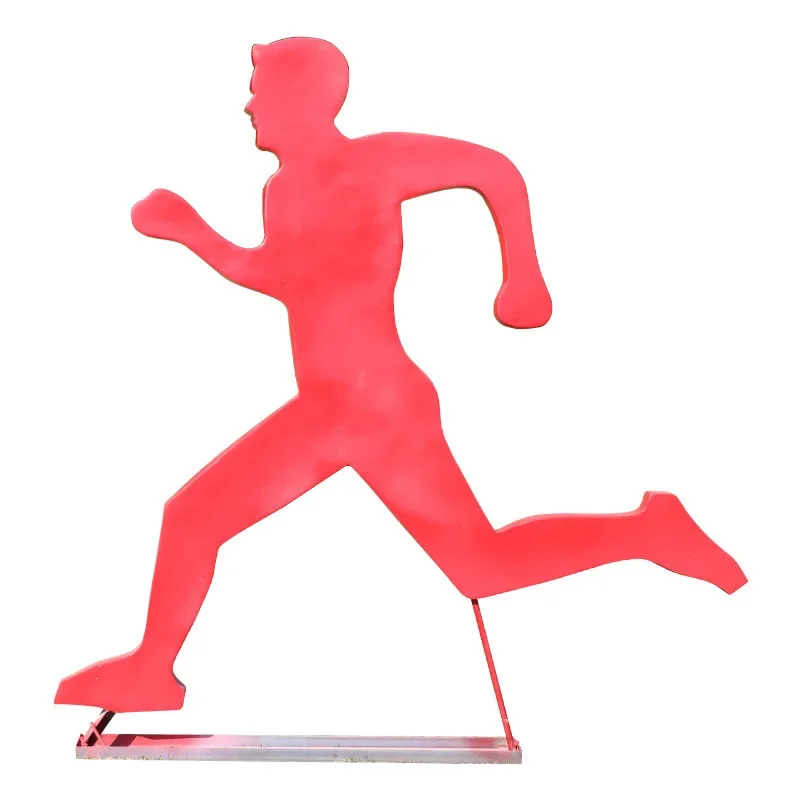 

Sports silhouette cycling running figure outdoor fiberglass garden landscape playground park green space decoration