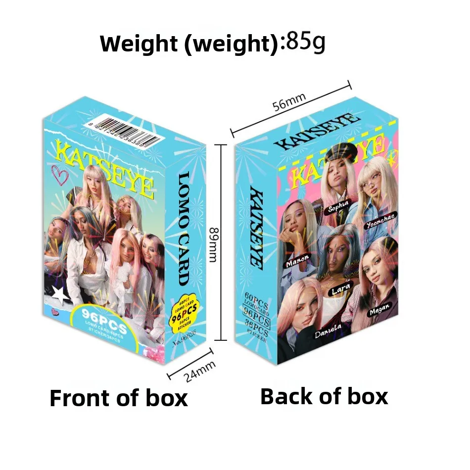 96 Spot Katseye Peripheral Small Cards, Star Support Photo Cards, Double-Sided Color Printing LOMO Cards, Gift Cards