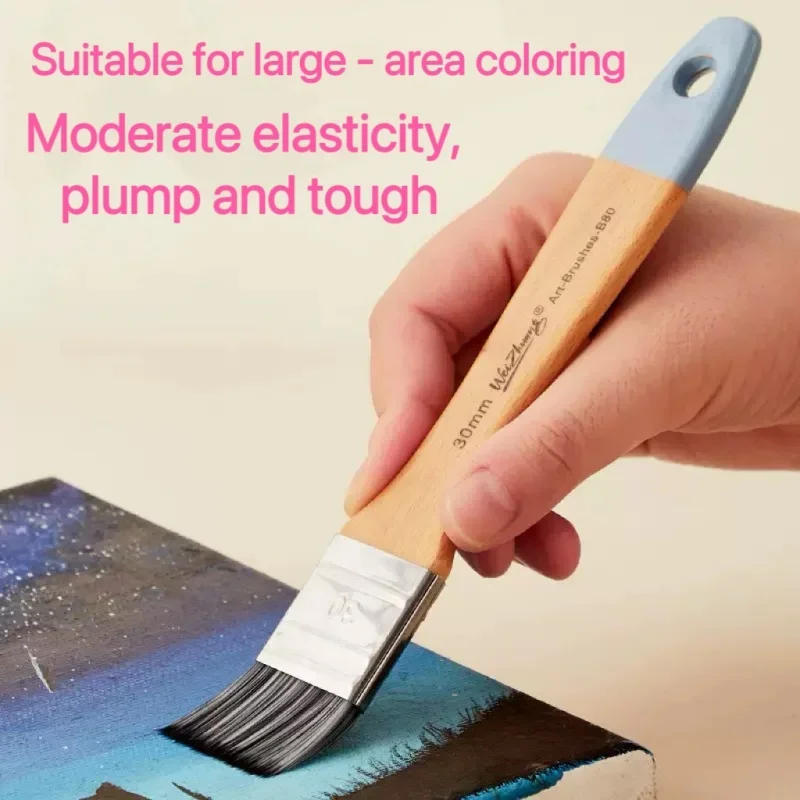 5 قطع من فرش الرسم الزيتي للشعر الصناعي المتين للمبتدئين والمحترفين #5