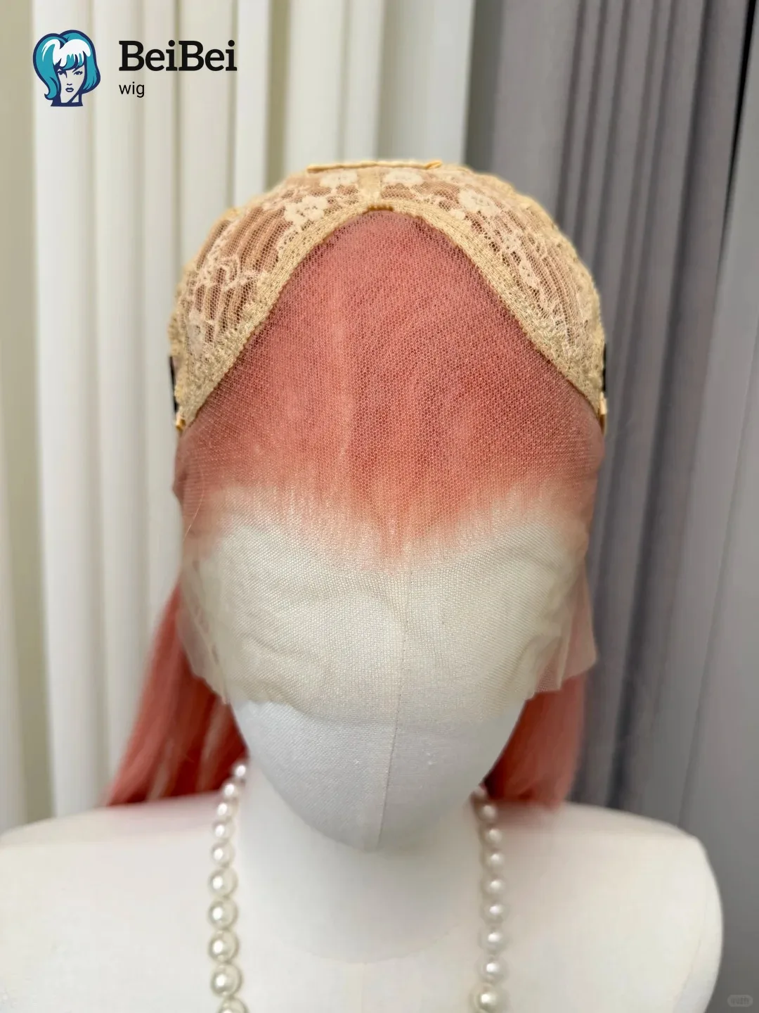13x4 Orange Pink Wigs for Women Synthetic Lace Wig Lolita Free Parting Hair Wigs 26inch Long Straight Lace Front Wig for Cosplay