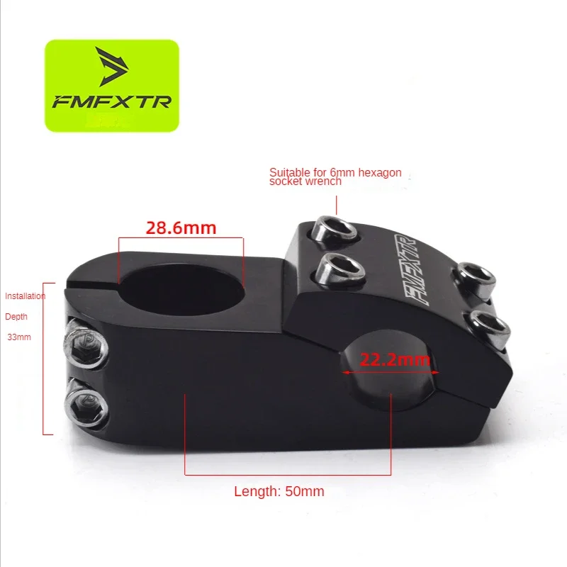 FMFXTR 22.2 مللي متر BMX جذع دراجة 0 درجة مزورة سبيكة دراجة الجذعية ل دراجات والعتاد الثابتة BMX الدراجات المقود دراجة أجزاء