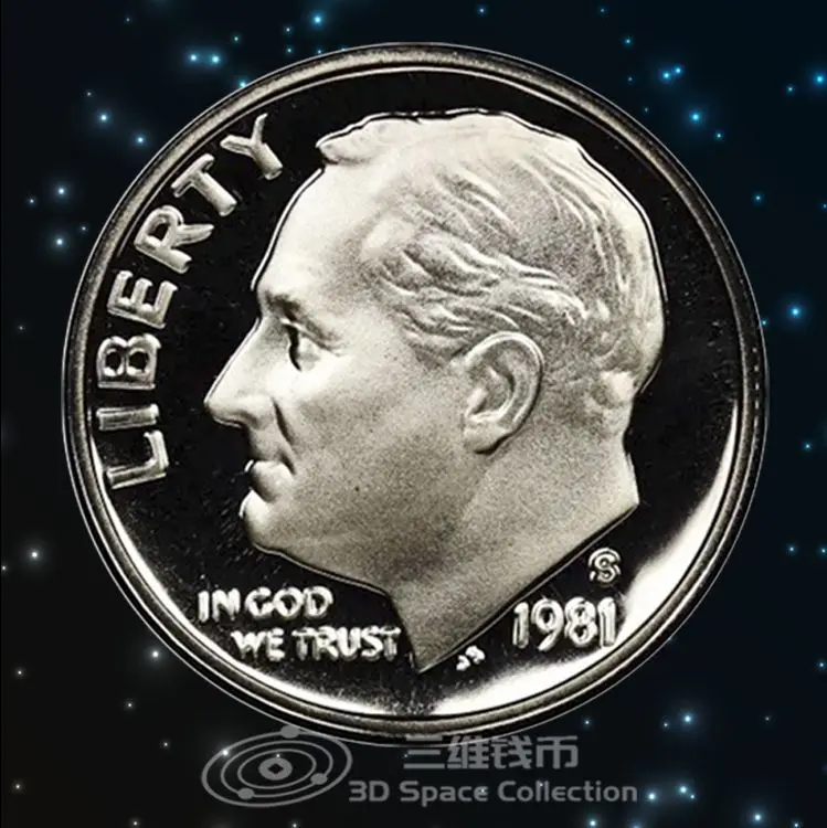 1 قطعة 1976-1981 الولايات المتحدة الأمريكية الرئيس الأمريكي روسفيلت المكرر 10 سنت عملة جديدة عملات تذكارية جمع ألعاب جنسية لعبة مضحكة #1