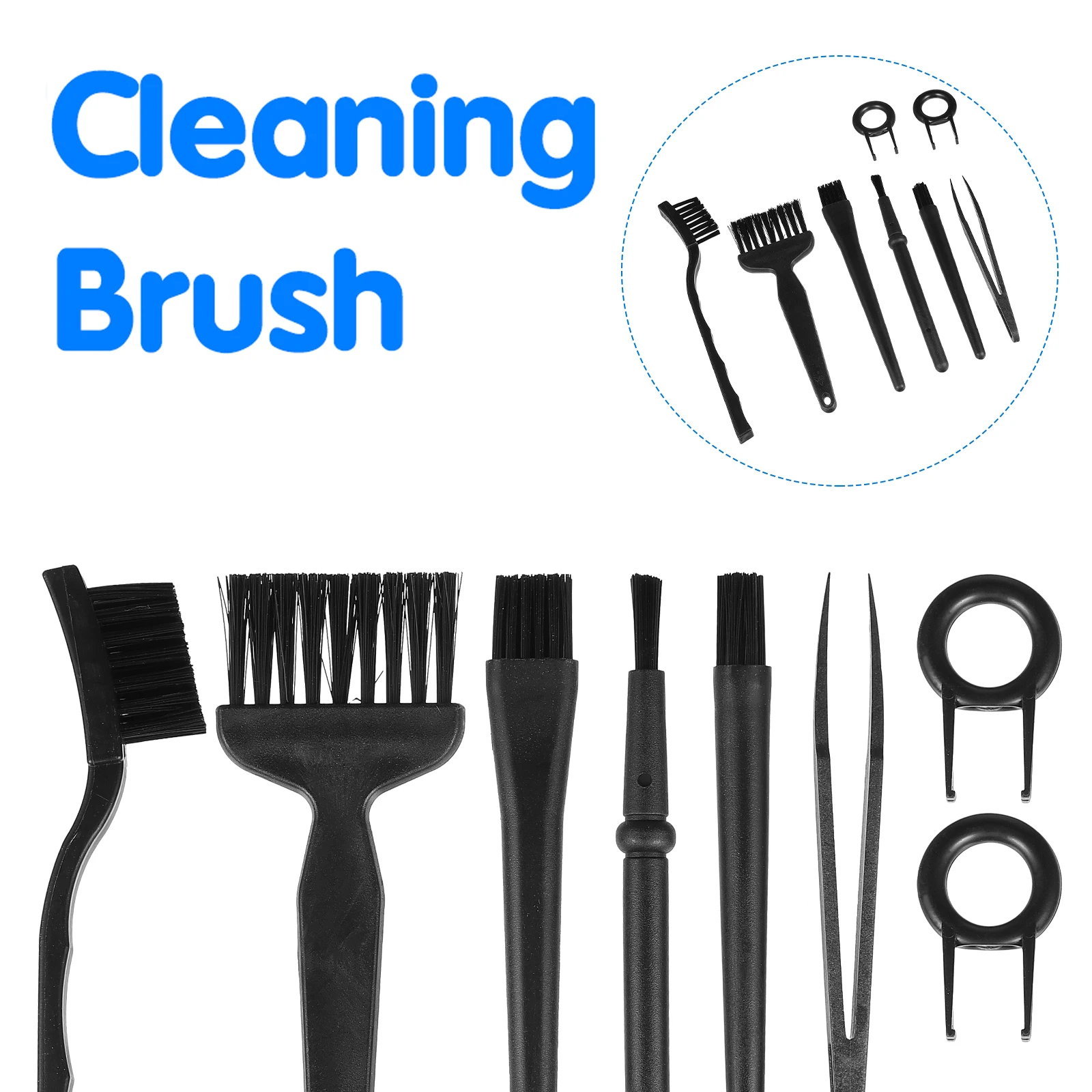 

Anti-static Brush Set Black Small Computer Keyboard Cleaning Ergonomic Handle Practical Longlasting Washable Storage Camera