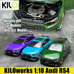 KILOworks Diecast model 1:18 Audi RS4 Darwin VIOLA METALLIC station Wagon modified alloy model static holiday gift