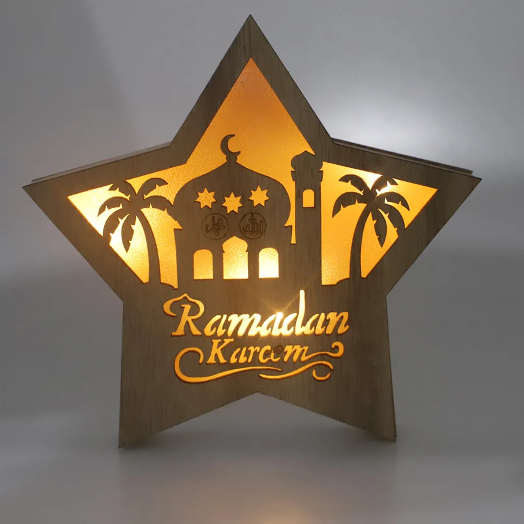 Ramadan Kareem Christian Christmas Star Ornament Nativity Scene Decoration Wood Eco-friendly Star for Xmas Tree Gifts