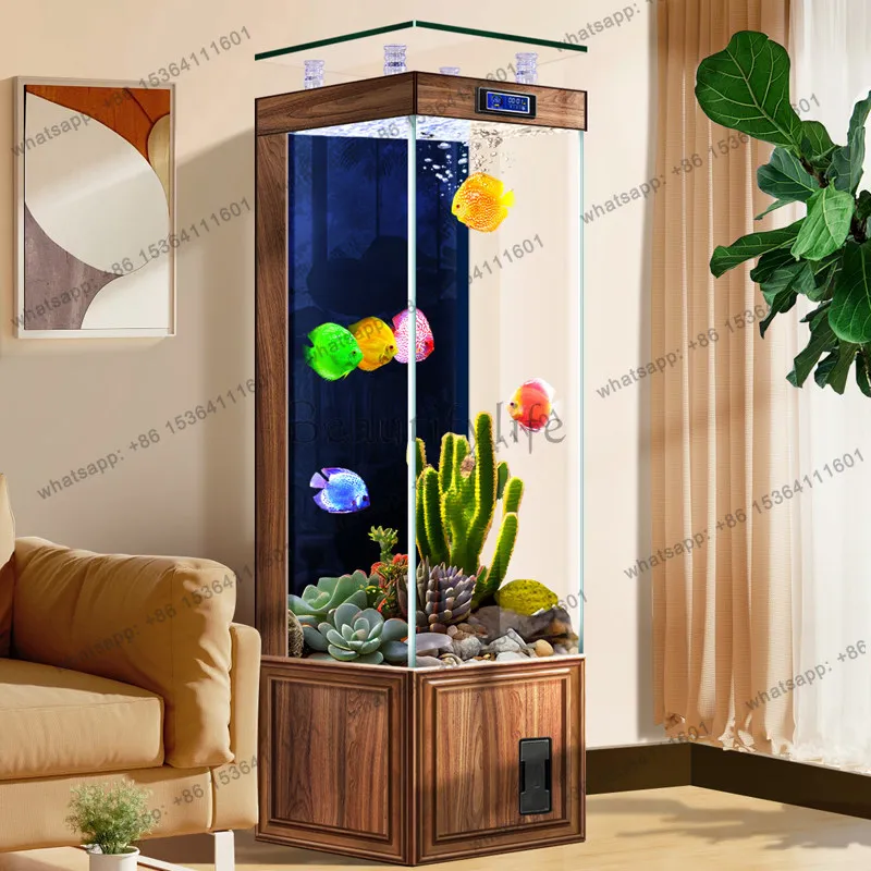 Jinjing Super Platinum Fish Tank Home Living Room New Small Vertical Smart Side Aquarium No Replacement Aquarium