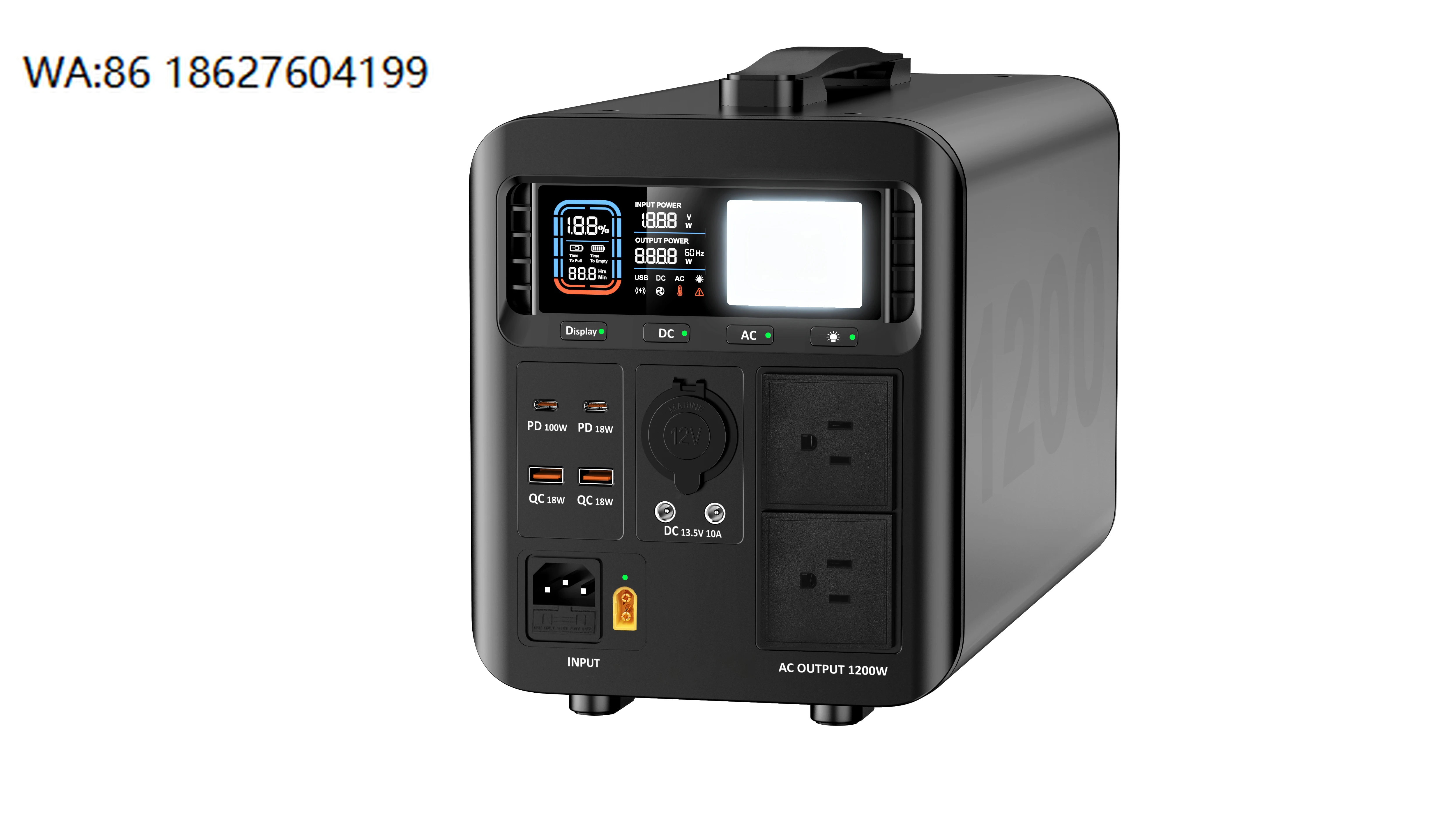 2400W Silent Rechargeable Solar Generator 110V 220V Outdoor Household Emergency Backup Power Station