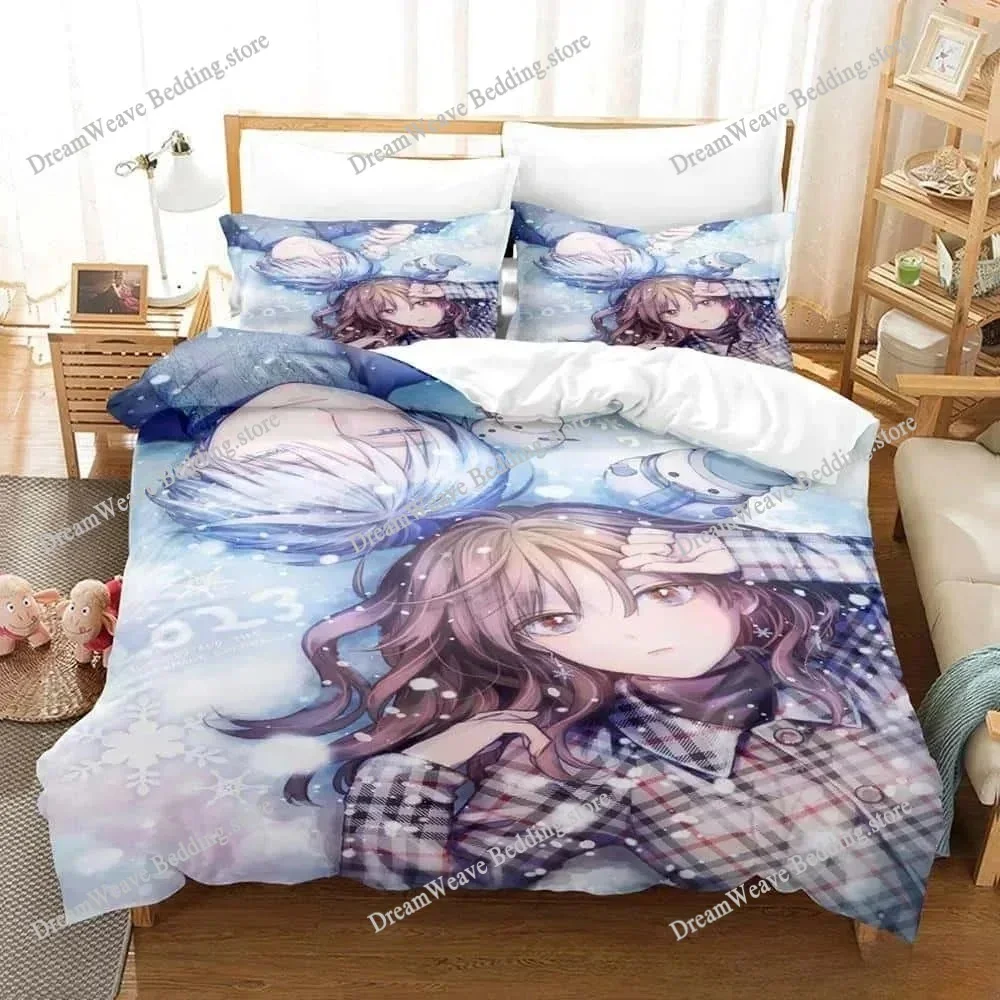 Anime The Ice Guy and His Cool Female Colleague Bedding Set Single Twin Full Queen King Size Bed Set Kid Bedroom Duvetcover Sets