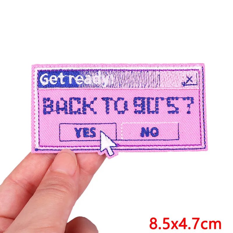 90\'s Patch Cartoon Letters Embroidery Patch Iron On Patches For Clothing Thermoadhesive Patches On Clothes DIY Sew Bottle Badges