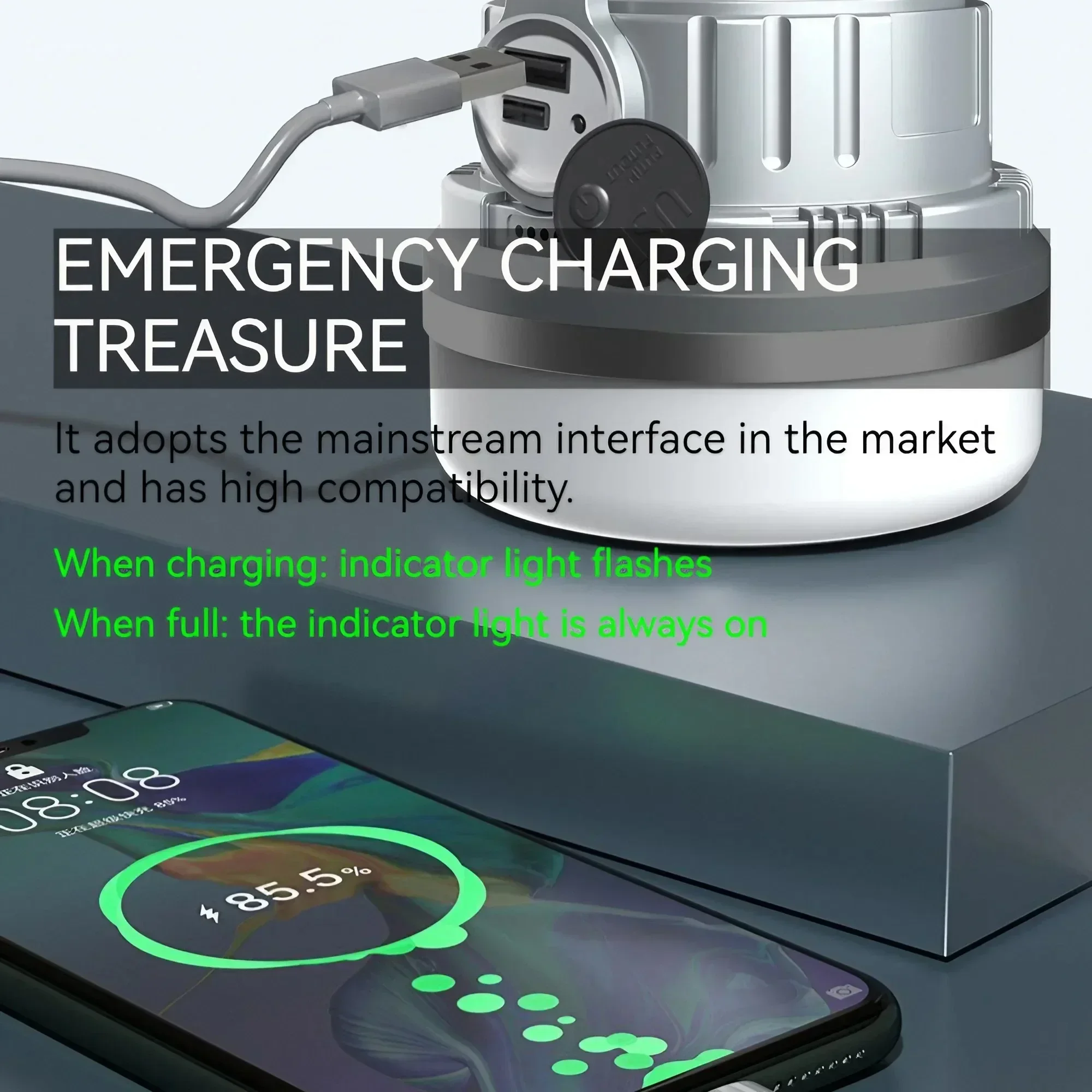 Portable Solar Defense Flashlight Stick - High-Lumen LED Tent Light for Camping & Emergencies (Compact)