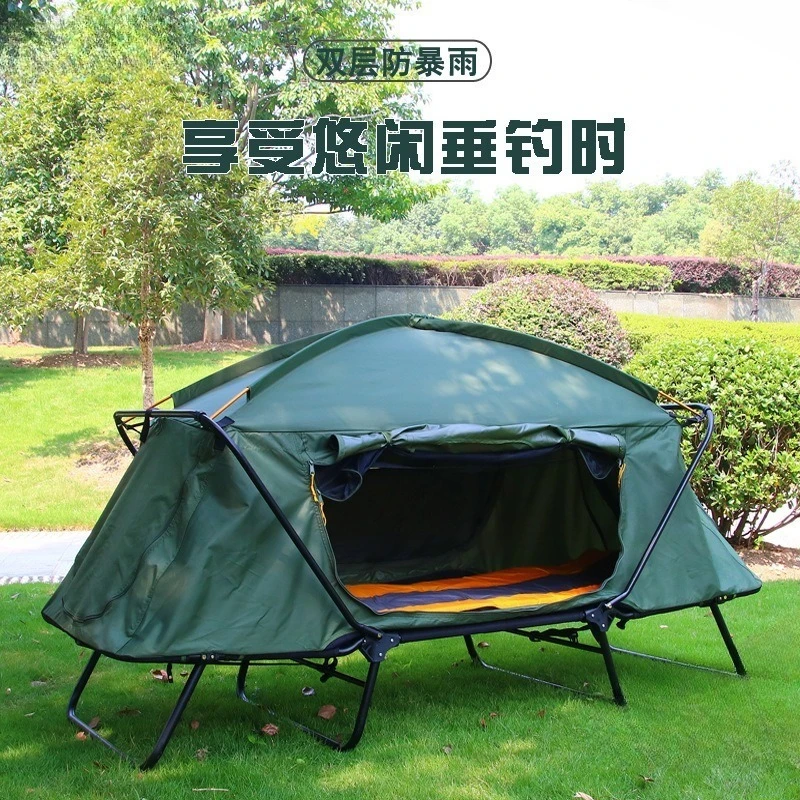 Canopy Outdoor Camping Rain-proof Thickened Camping Double-layer Cold-proof Fishing Special Off-ground Tent Rainstorm-proof