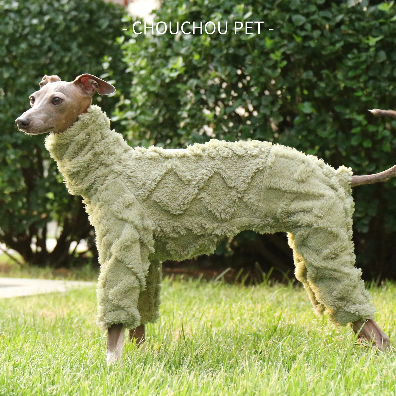 Winter new pattern double-sided fleece puppy pajamas warm Italian greyhound four-legged clothes soft and comfortable whippet dog