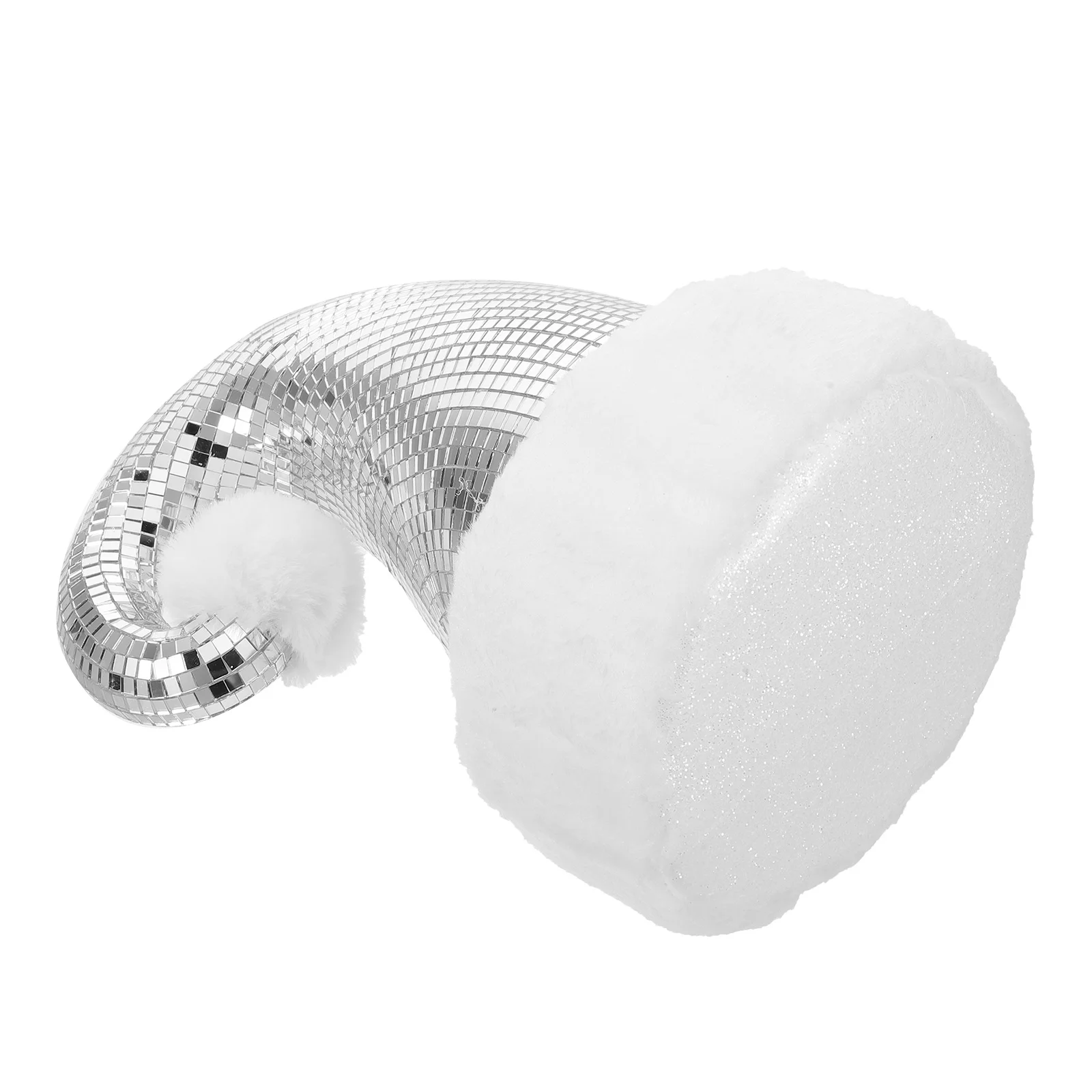 

Reflective Santa Hat Christmas Ornament Shiny Disco Ball Hanging Decoration for Xmas Tree Retro Holiday Home Decor