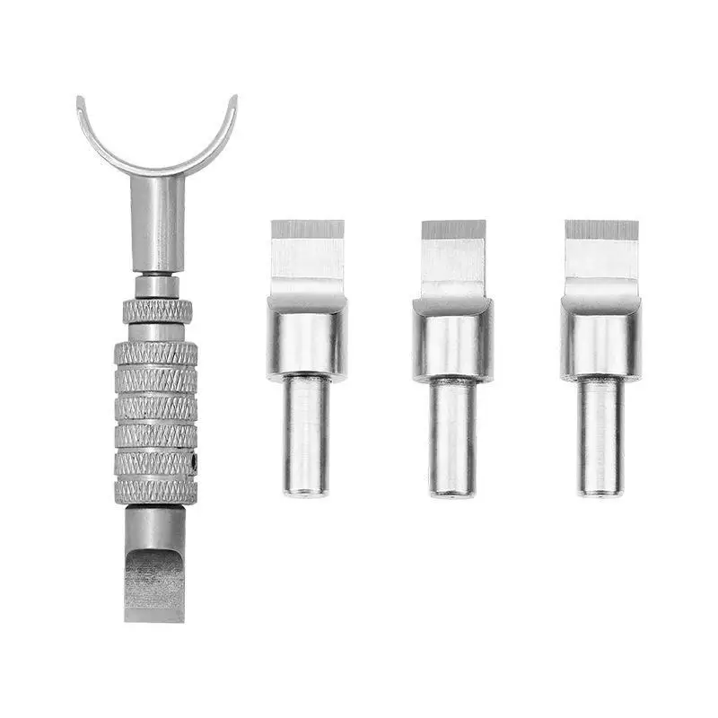 Rotary Leather Carving Knife Non Slip Handle With 3 Replaceable Carving Stamping Blades Set For Leather Craft DIY Tooling-TOY