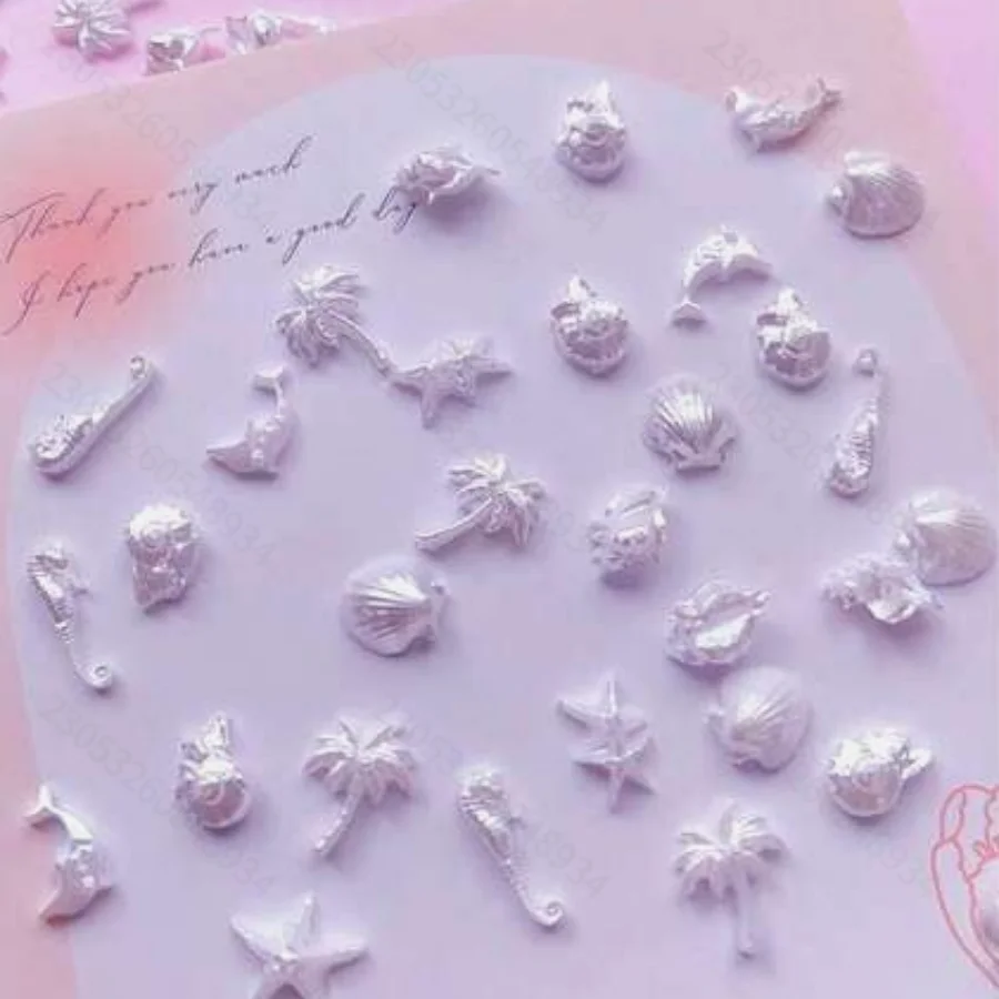 30pcs Pure White Pearl Shell N - Resin Art Beach Theme ulasan dan harga