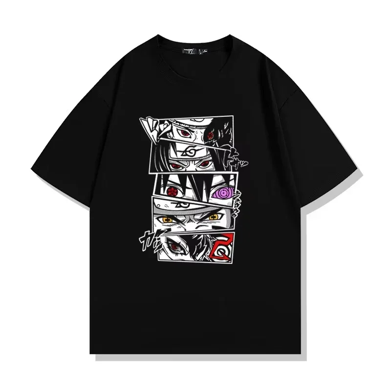 Anime Naruto Peripheral Pure Cotton Printed T-shirt Unisex 2026 Summer Casual Short Sleeved Top men Streetwear Hip Hop