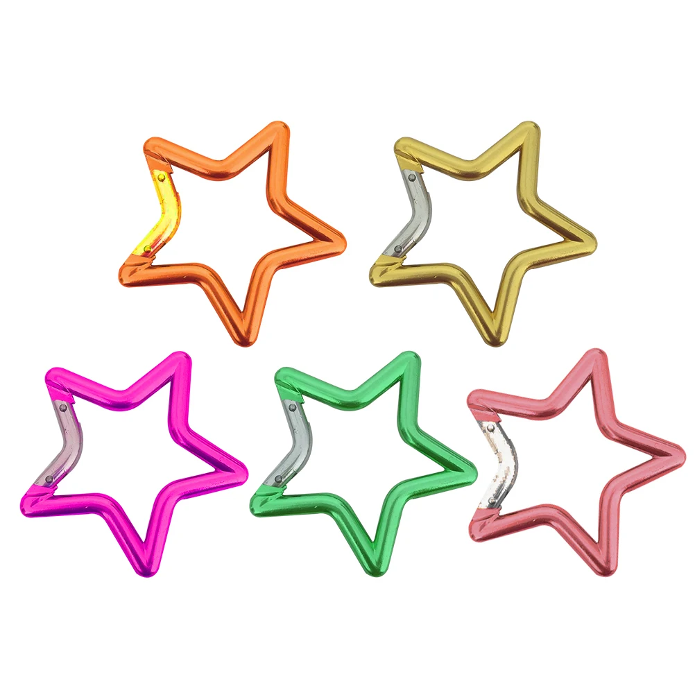 

5pcs 6.6cm Climbing Carabiner Five Pointed Star Shape Mountaineering Hook for Backpack Hammock Hiking Camping Fishing