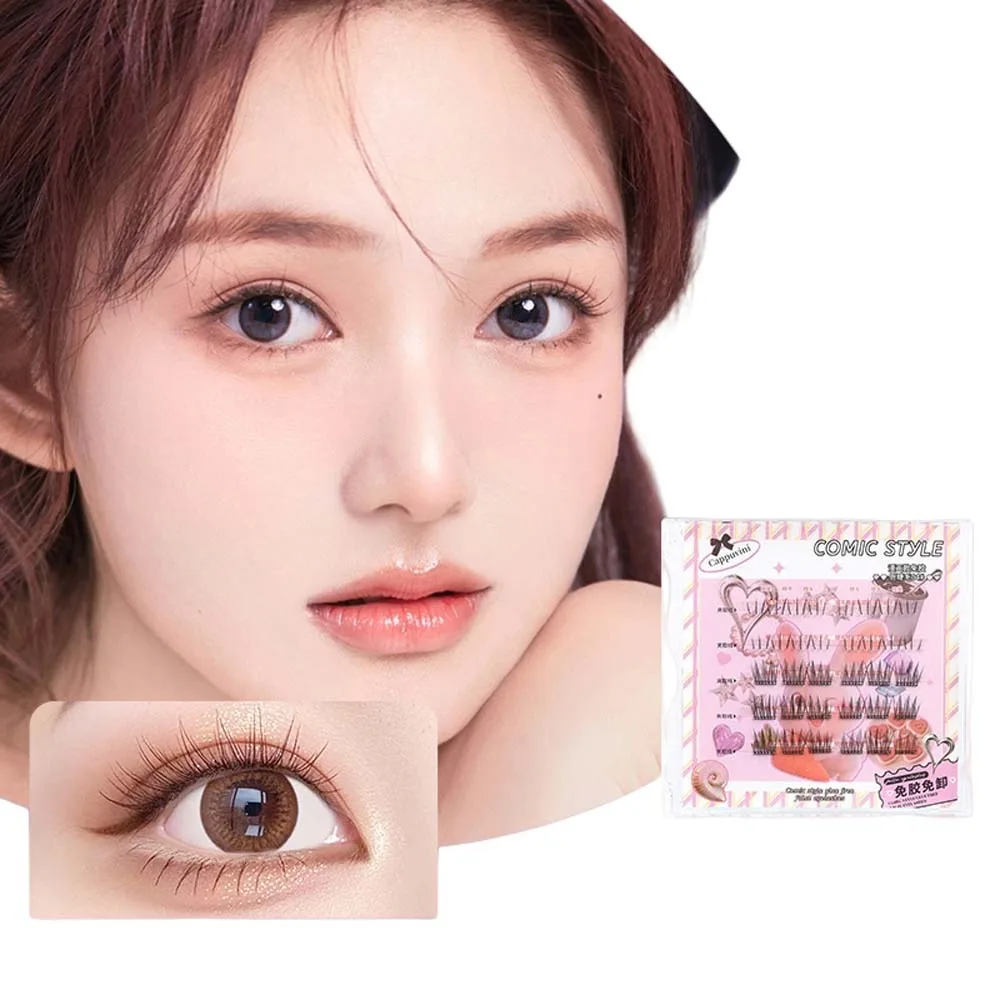 

Segmented Glue Free False Eyelashes Oblique Winged DIY Creative False Eyelashes Long Lasting Large Capacity Eyelashes Extensions
