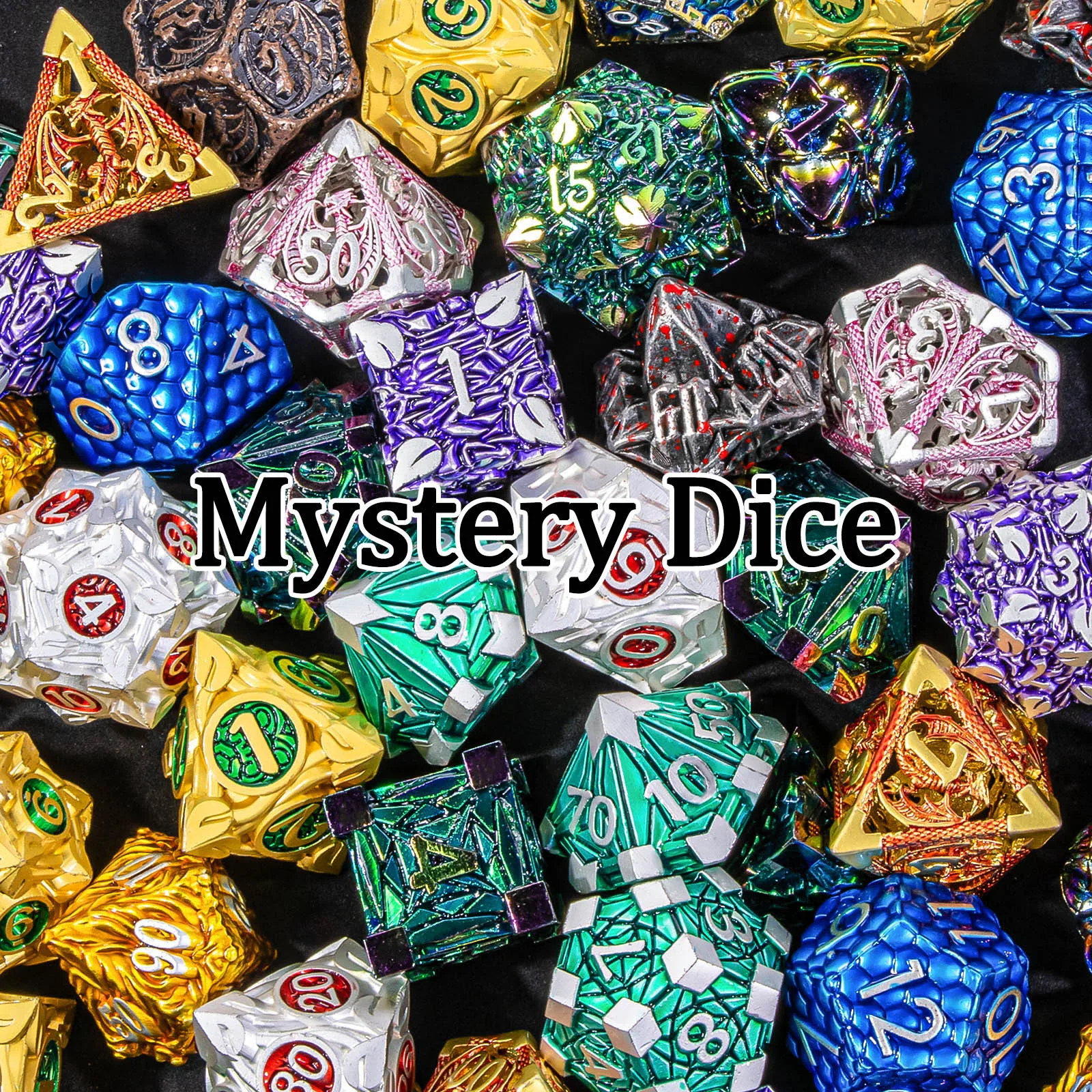 Mystery Dice Set DND voor rollenspel, Sharp Edge of Metal D&D Dice D20 D12 D10 D8 D6 D4 Dungeon and Dragon