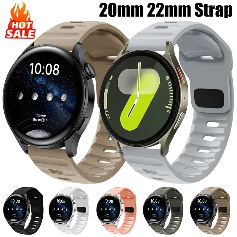 

Мягкий силиконовый ремешок Pop 20 мм 22 мм для Samsung Galaxy Watch6 Classic 47 мм 43 мм 6/5/4 40 мм 44 мм 5 Pro 3 45 мм Спортивный дышащий бан