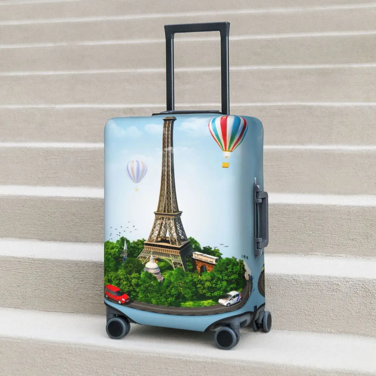 Traveling 3D Print Suitcase Cover Eiffel Tower Vacation Travel Practical Luggage Accesories Protector