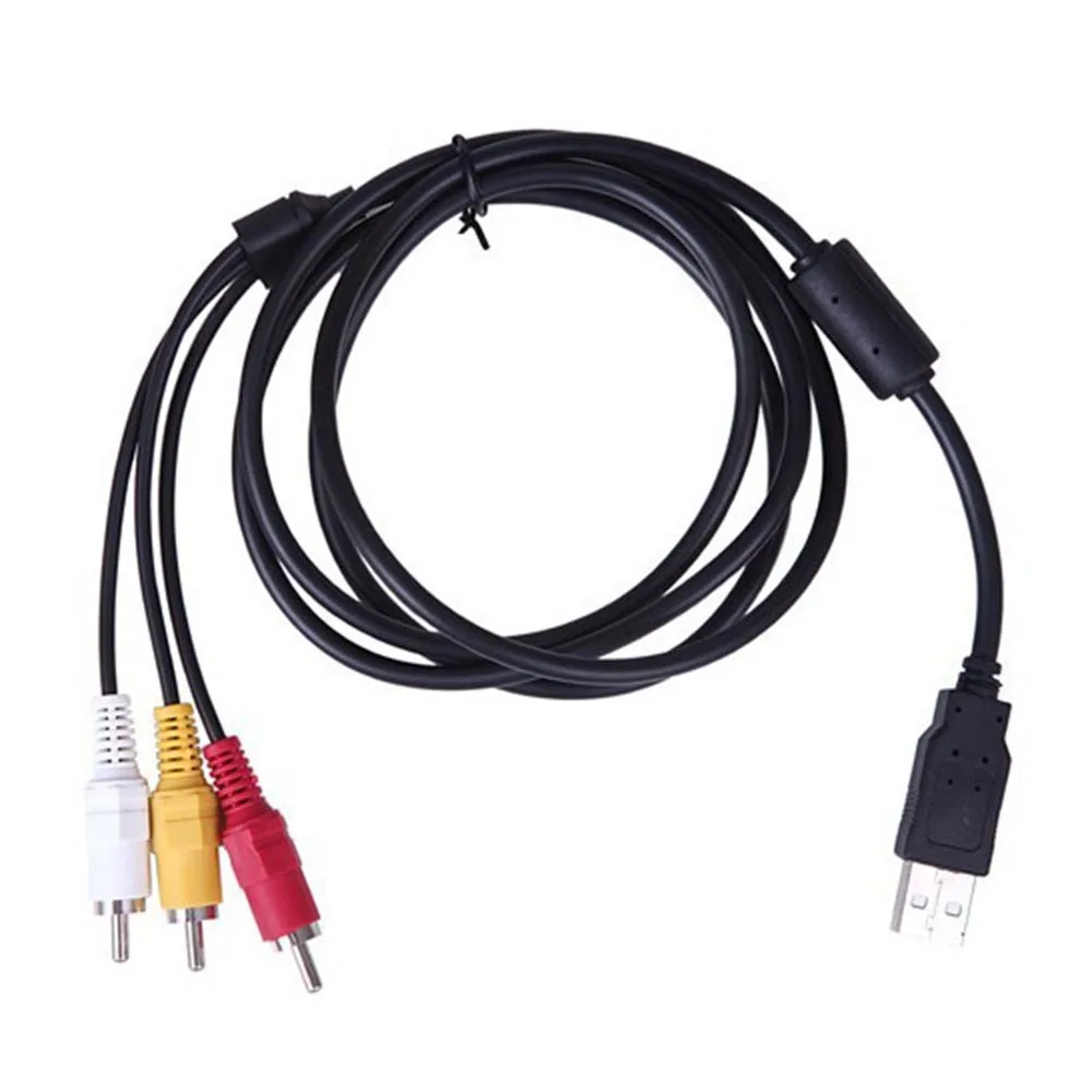 1.5 متر USB إلى كابل RCA USB 2.0 ذكر إلى 3 RCA ذكر موصل ستيريو الصوت والفيديو كابل التلفزيون محول سلك AV A/V TV محول