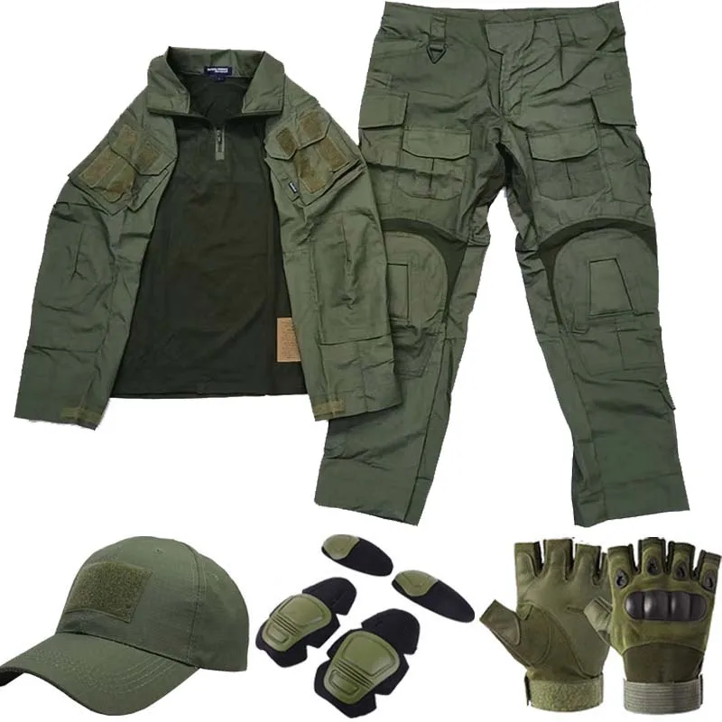 Green Gen3 Tactical Suits Hunting Combat Training Special Force Sets Long Sleeved Shirts +long Pants Cargo Trouser Men Clothing