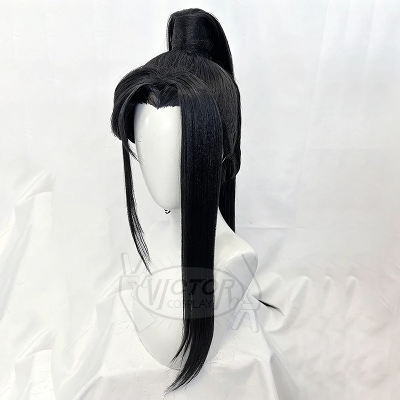 He Xuan Cosplay Long Black Customized Wig Tian Guan Ci Fu Heaven Official's Blessing Synthetic Hair Headwear Halloween Props - view 2