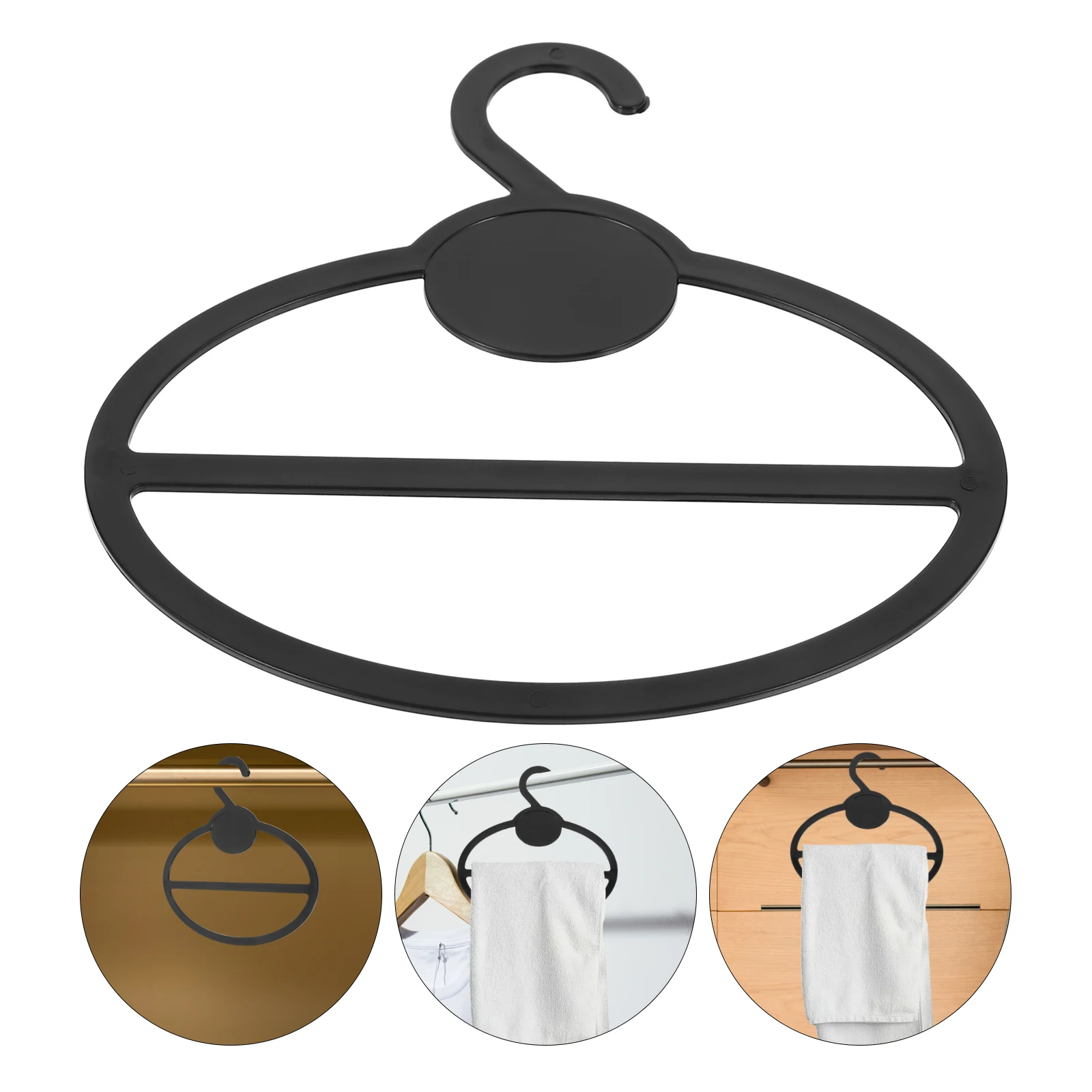 

10pcs Black 13cm Round Hook Scarf Stand Organizer Hanger Storage Rack for Home Closet Clothes Accessories Tidy Solution