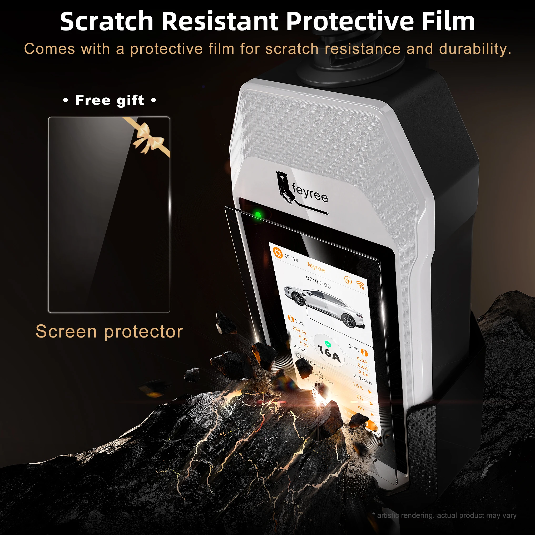 feyree 3.5kW  Type1 Portable EV Charger Smart WIFI APP Remote Control with 4.3 inch Touch Screen Design AC EV Charging Station - Image 3