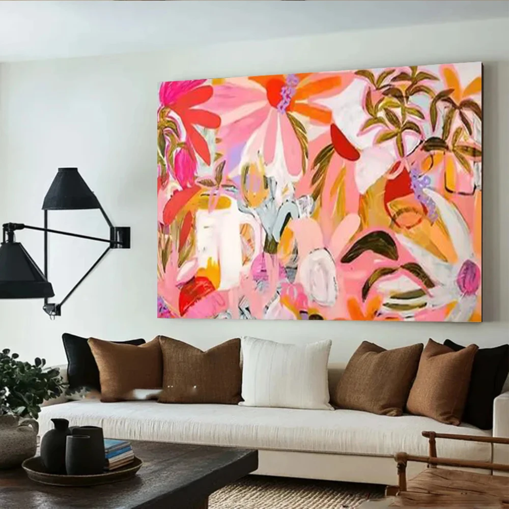 Scandinavian Abstract Graffiti Thick Oil Texture Handmade Canvas Wall Art Paintings Decor for Living Room