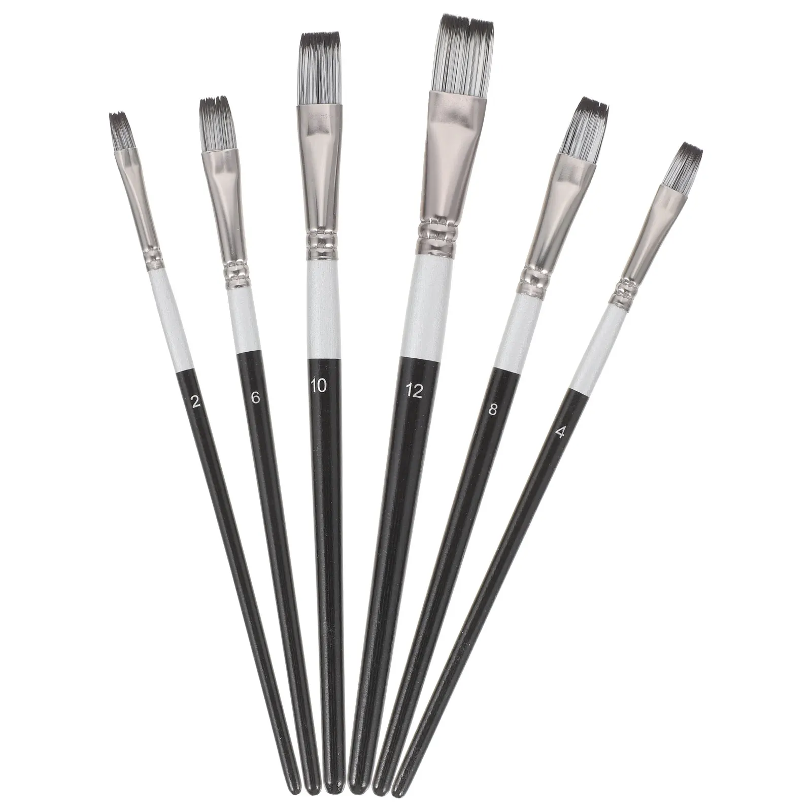 

6pcs Watercolor Painting Brush Set Portable Oil Acrylic Face Miniature Detail Rock Gouache Nail Art Student Durable Practical