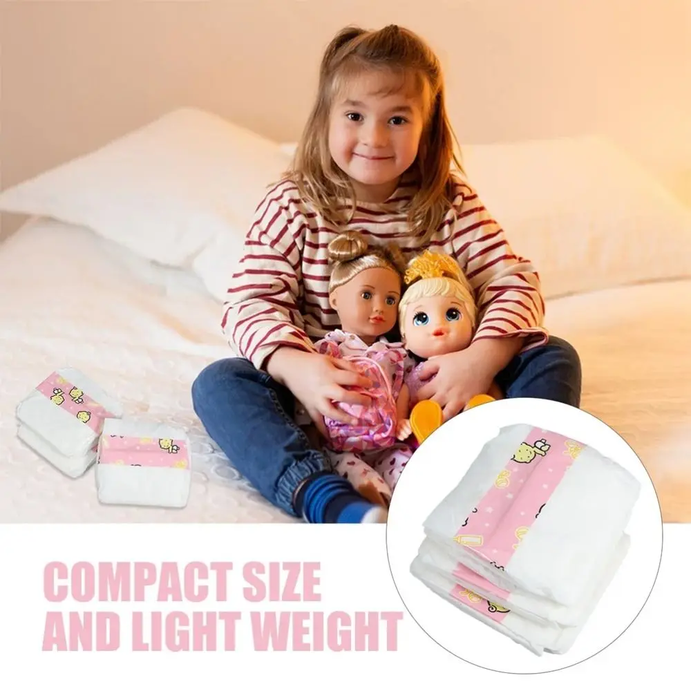ผ้าอ้อมเด็กเล่น 10 ชิ้น ของเล่นตกแต่งบ้านตุ๊กตา ผ้าอ้อมสำหรับตุ๊กตาเด็ก ของเล่นเสริมสร้างจินตนาการ ผ้าอ้อมจิ๋วสำหรับตุ๊กตา