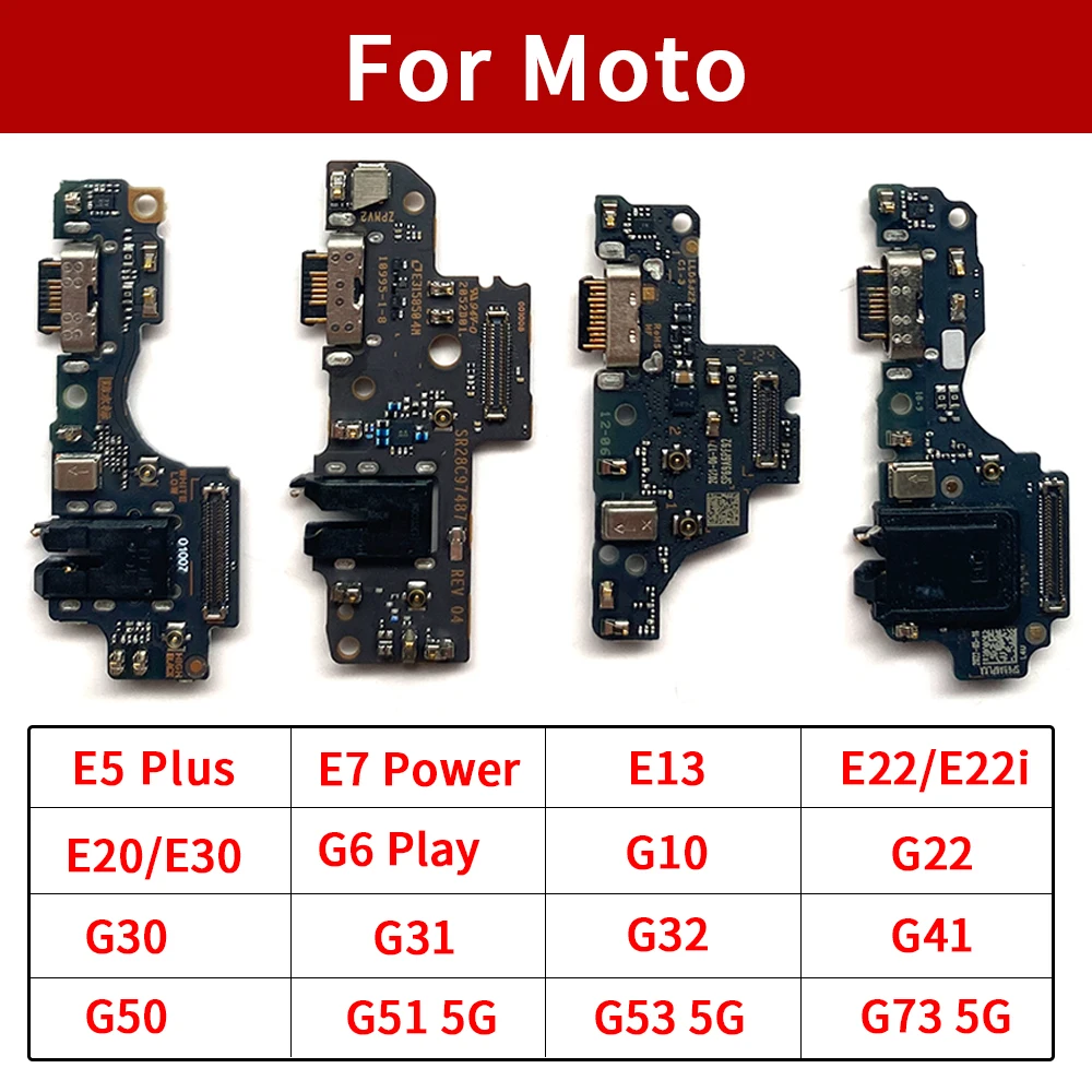 Placa de Carregamento USB de Qualidade para Moto G84 G72 G73 G53 G51 5G G50 G41 G32 G31 G30 G22 G10 G6 Play E22 E22i E13 E7 Power