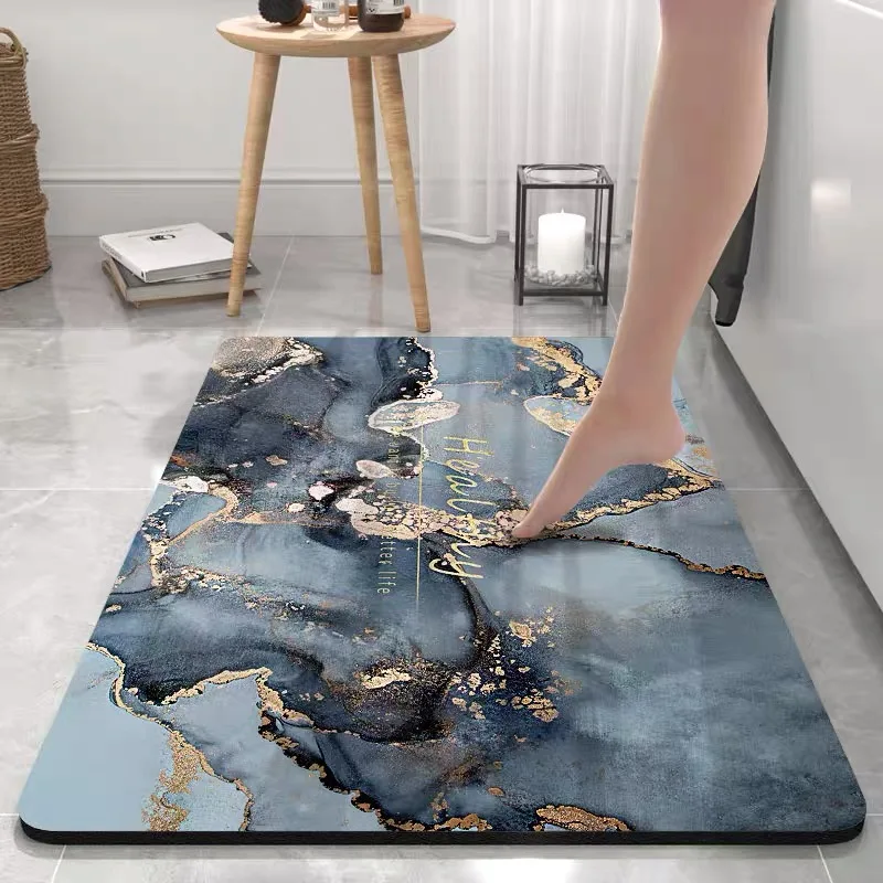 Bathroom Non-slip Absorbent Floor Mat Home Shower Room Bathtub Rug Quick Drying Entrance Door Diatomite Rubber Soft Bath Mat