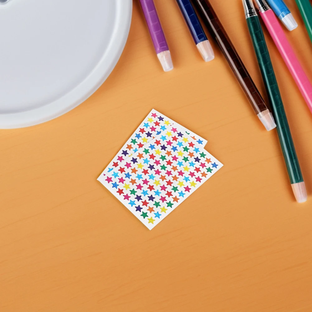 

2 Packs Star Shape Pentagram Sticker Student Stickers Coated Paper Kindergarten Supplies