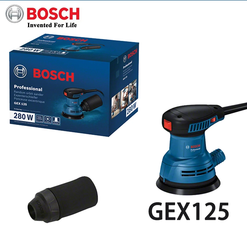 

Многофункциональная орбитальная шлифовальная машина Bosch GEX125 280 Вт для обработки дерева, автомобильных и стеновых поверхностей